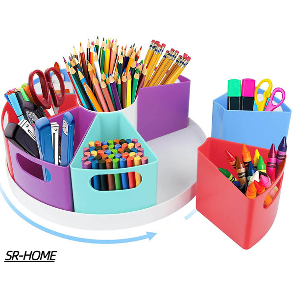 SRHOME Rotating Art Supply Organizer Storage Caddy For Kids Craft